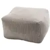 Image de Agathe - pouf carré 57x57cm tissu velours côtelé gris