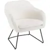 Image de Agathe - fauteuil urban tissu bouclette blanc pieds évasés métal noir