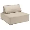 Image de Agathe - chauffeuse capitonnée 100x100cm avec dossier et coussin beige