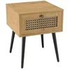 Image de MACABANE CHARLIE - Table de chevet bois 1 tiroir effet cannage marron