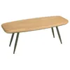 Image de MACABANE HELENA - Table basse plateau L100cm en bois pin pieds vert
