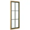 Image de MACABANE HELENA - Miroir rectangulaire esprit verrière bois pin et métal vert