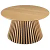 Image de Sya - table basse ronde d80 décor et chêne naturel pied à motif strié