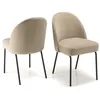 Image de MACABANE ULYSSE - Lot de 2 chaises tissu beige pieds acier noir