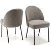 Image de MACABANE ULYSSE - Lot de 2 chaises tissu couleur beige pieds acier noir