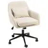 Image de Mina - chaise de bureau à roulettes en tissu beige dossier carré