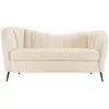 Image de Leopold - canapé vague 2 places tissu bouclette blanc pieds métal