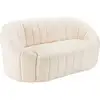 Image de Leopold - canapé coquillage 2 places en tissu bouclette blanc