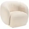 Image de Leopold - fauteuil arrondi en tissu bouclette blanc