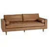 Image de MACABANE PIERRE - Canapé 3 places cuir couleur caramel assise capitonnée