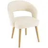 Image de Pierre - chaise en tissu bouclette écru, dossier ouvert pieds en bois