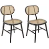 Image de MACABANE PIERRE - Lot de 2 chaises bois noir assise et dossier en cannage