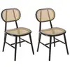 Image de Pierre - lot de 2 chaises bois noir assise et dossier en cannage