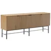 Image de MACABANE SCOTT - Buffet 4 portes bois décor effet rainuré noir et naturel