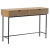 Image de MACABANE SCOTT - Console 2 t. décor effet bois rainuré noir/naturel SCOTT (2 COLIS)