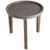 Image de Table dappoint ronde - Béton pieds Acacia naturel - 50 x 50 cm - Gris