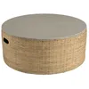 Image de MACABANE HECTOR - Table basse ronde plateau en béton socle en bambou naturel