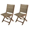 Image de Lot de 2 chaises pliantes - Acacia et rotin