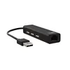 Image de Adaptateur et convertisseur Tnb HUB USB 3 PORTS USB-A 2.0 + 1 PORT RJ45 FEMELLE NOIR