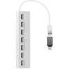 Image de Hub Usb T Nb Usb A Aluminium Vers 7 X Usb A Blanc Et Gris