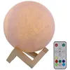 Image de ’nB Moon - Veilleuse Lune avec Enceinte Sans Fil Diffusion de Musique par Bluetooth Socle en Bois Lumière personnalisable