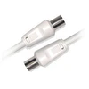 Image de Accessoire Tv Vidéo Diffusion Câble Coaxial Mâle Femelle 9,52 Mm + 1 Adaptateur Mâle Mâle 5 M Blanc