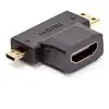 Image de Adaptateur 2 En 1 Hdmi Port Micro Hdmi + Mini Hdmi Mâle Port Hdmi Femelle Connecteurs Or