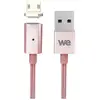 Image de We Câble Micro Usb Magnétique Nylon Tressé Aimanté, Charge Et Synchronisation Des Données - 1.20m - Or Rose