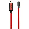 Image de MGF Câble lumineux Gamium pour smartphone - Micro USB - Cable plat - 1 mètre - Rouge