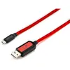 Image de MGF Câble lumineux Gamium pour smartphone - USB C - Mâle - Câble plat - 1 mètre - Rouge