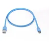 Image de Câble Plat USB-C vers USB 1m pour Samsung S8/S9/S10 - Bleu