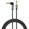 Image de We Câble Auxiliaire Audio Jack/jack 3,5mm Mâle Mâle Nylon Coudé 90 Degrés Tressé 1m50 - Très Résistant Fiches Or - Comp