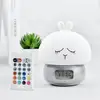 Image de We Réveil Enfant En Forme De Lapin, Affichage Horaire & Température, Tête En Silicone, Rechargeable Avec Télécommande