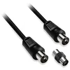 Image de Câble Antenne Mâle/mâle 9.52 Mm + Adaptateur Femelle/femelle 1.5m Noir