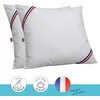 Image de Lot De 2 Oreillers Tendance - 60 X 60 Cm - Garnissage 100% Polyester Fibre Creuse Siliconée - Blanc