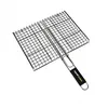 Image de Grille Acier Refermable Pour Barbecue Charbon - Cookin Garden - Grille rectangulaire - 40 x 30 cm - Manche Soft Touch