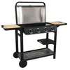 Image de COOKIN GARDEN Barbecue gaz FLAVO 76SC sur chariot - 4 feux - 10 kW - L 158×l 59×H 105 cm - Surface cuisson : L 76×l 40 cm - Noir