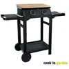 Image de COOKIN GARDEN Plancha gaz sur chariot DUNE 60 - 2 feux - 4 kW - L 131xl 60xH 103 cm - Surface cuisson de 565 x 365 cm - Noir