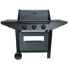 Image de Barbecue Gaz 10,5kw 3 Bruleurs Gril Et Plancha Fonte Emaillee Sur Chari Cook In Garden - Am253t