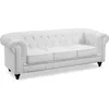 Image de Canapé 3 places - MENZZO - Chesterfield - Cuir blanc - Style classique - Confort moelleux