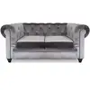 Image de Canapé 2 Places Velours "chesterfield" 158cm Argent