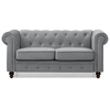 Image de Grand canapé 2 places chesterfield velours argent Grand