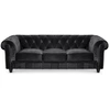 Image de Canapé Chesterfield 3 Places Velours Noir Itish
