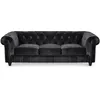 Image de Grand canapé 3 places Chesterfield Velours Noir