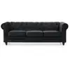 Image de Grand canapé 3 places chesterfield velours noir Grand