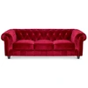Image de Canapé Chesterfield 3 Places Velours Rouge Itish