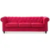 Image de Grand canapé 3 places chesterfield velours rouge Grand