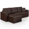 Image de Canapé dangle convertible Toledo Marron - Réversible - Cuir - 3 places - Contemporain - Design