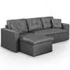 Image de MENZZO Canapé dangle convertible Toledo Gris -L220 x P146 x H88cmSurface de couchage : 115 x 1935 cm