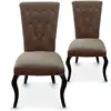 Image de Chaise Capitonnée Velours Taupe Barocco - Lot De 2